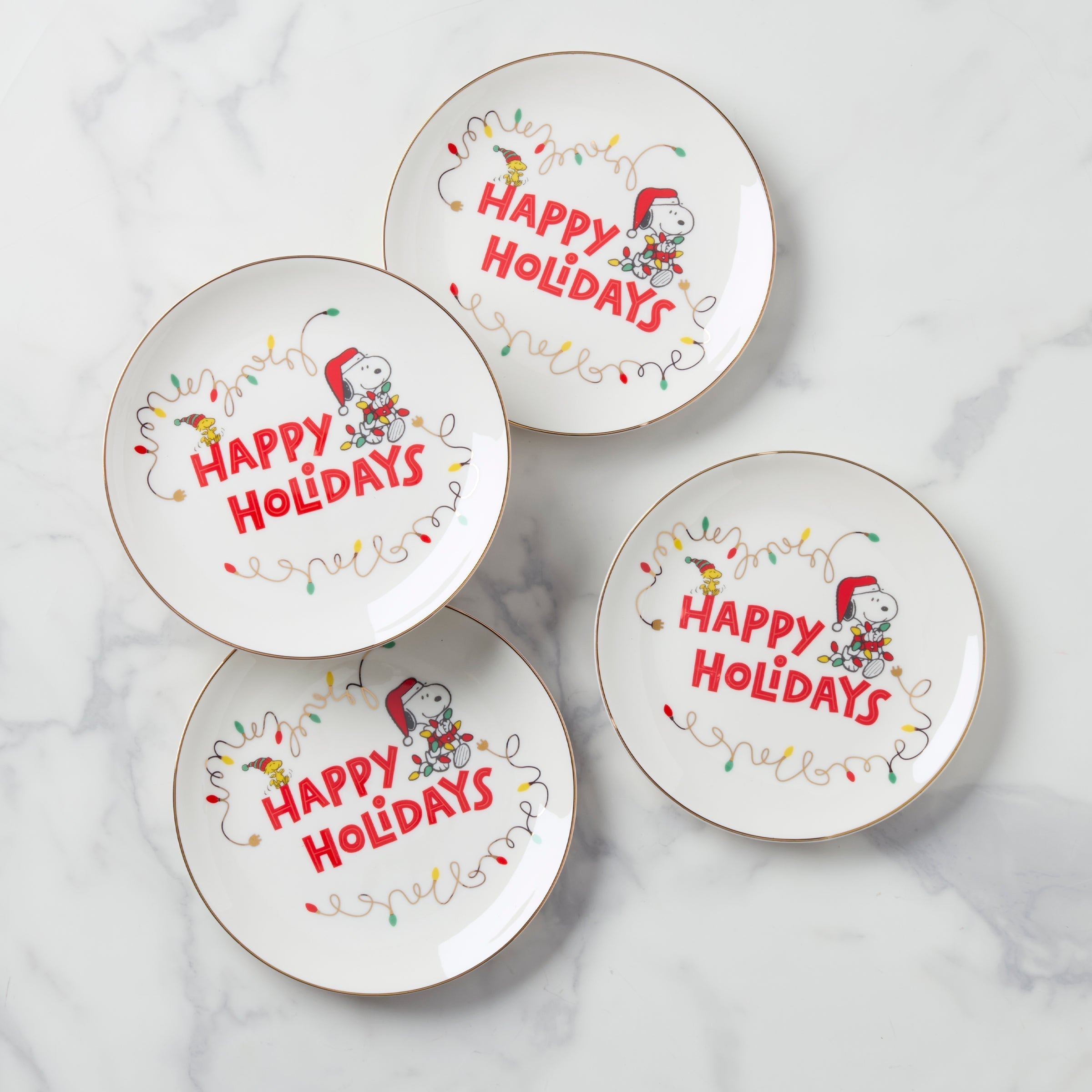 Lenox Heritage Lenox Heritage Snoopy Christmas Accent Plates, Set of 4