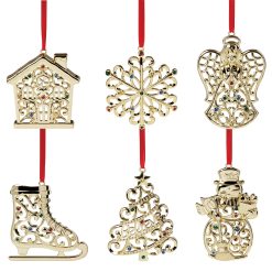 Alternative view of Lenox Heritage Lenox Heritage Sparkle & Scroll Gold Ornaments, Set of 6