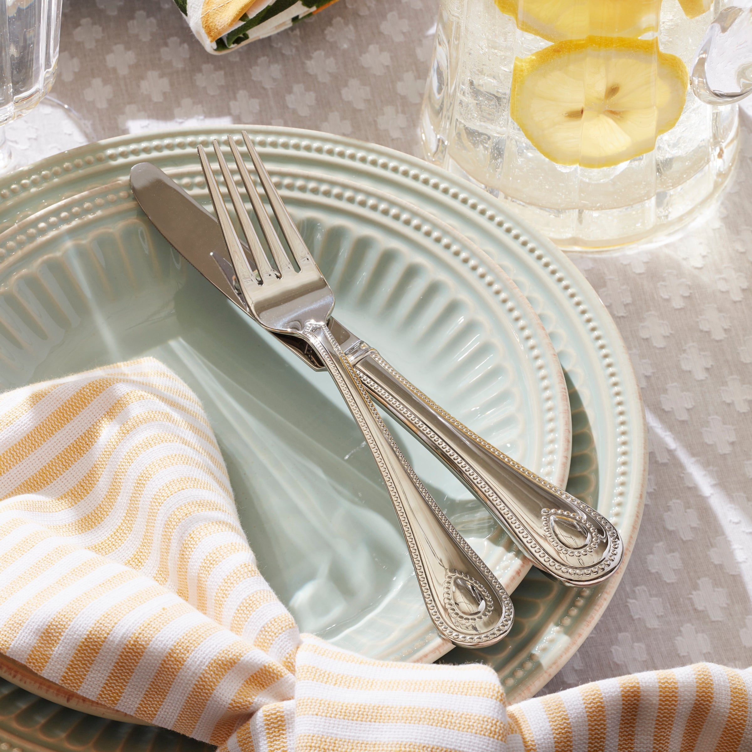 Lenox Heritage Lenox Heritage French Perle Groove Ice Blue 4-Piece Place Setting - Image 2
