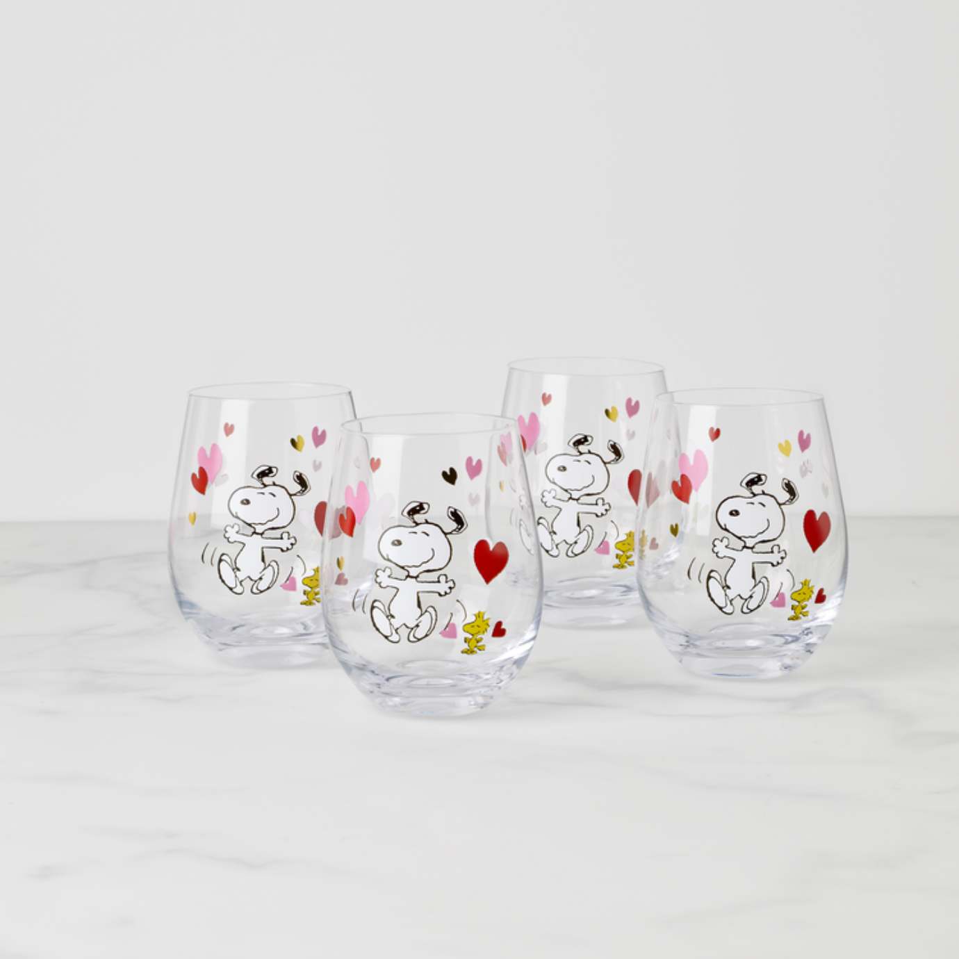 Lenox Heritage Lenox Heritage Snoopy Valentine's Day Tumblers, Set of 4