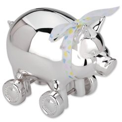 Lenox Heritage Lenox Heritage Piggy with Wheels Silverplate Bank
