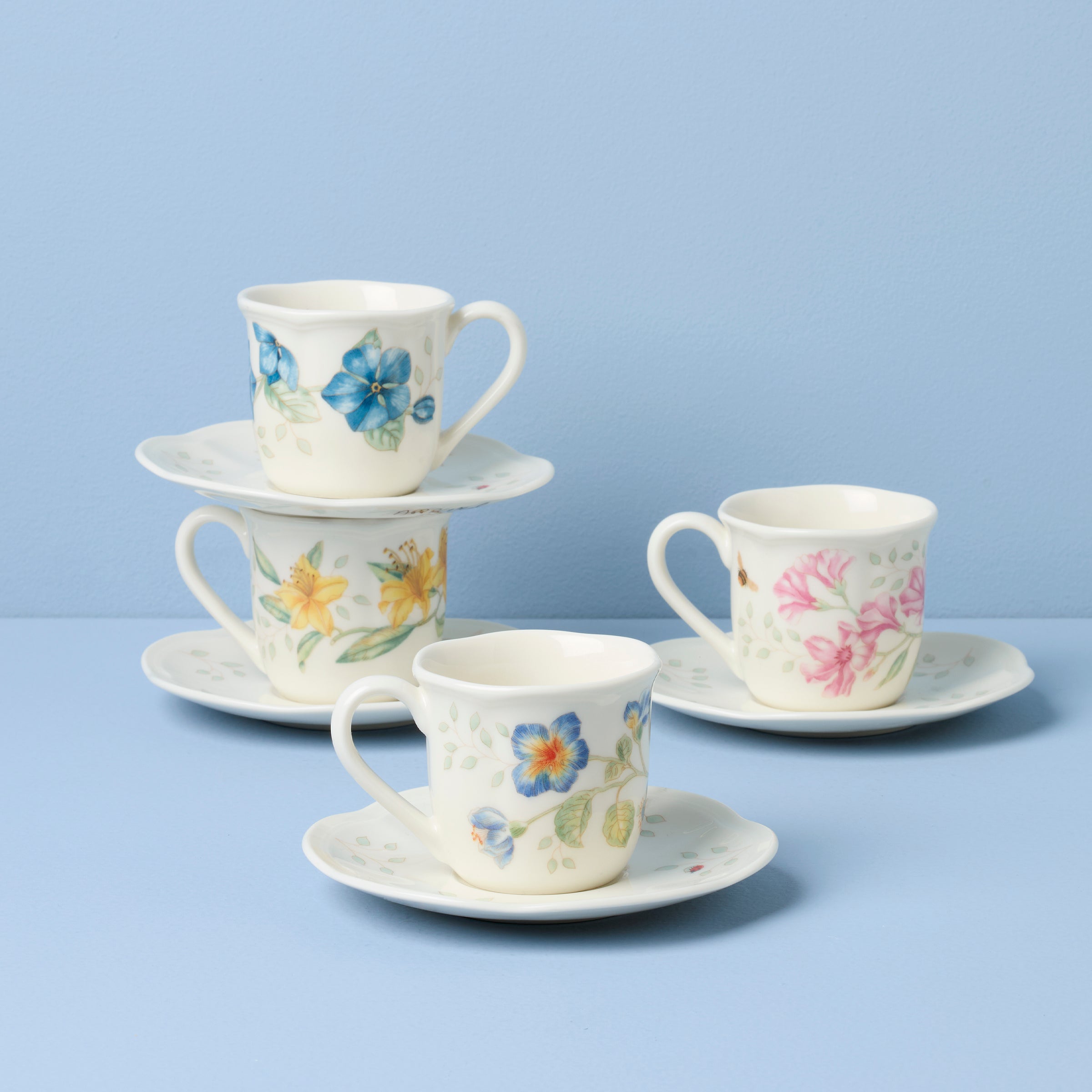 Lenox Heritage Lenox Heritage Butterfly Meadow Espresso Cup & Saucers, Set of 4 - Image 2
