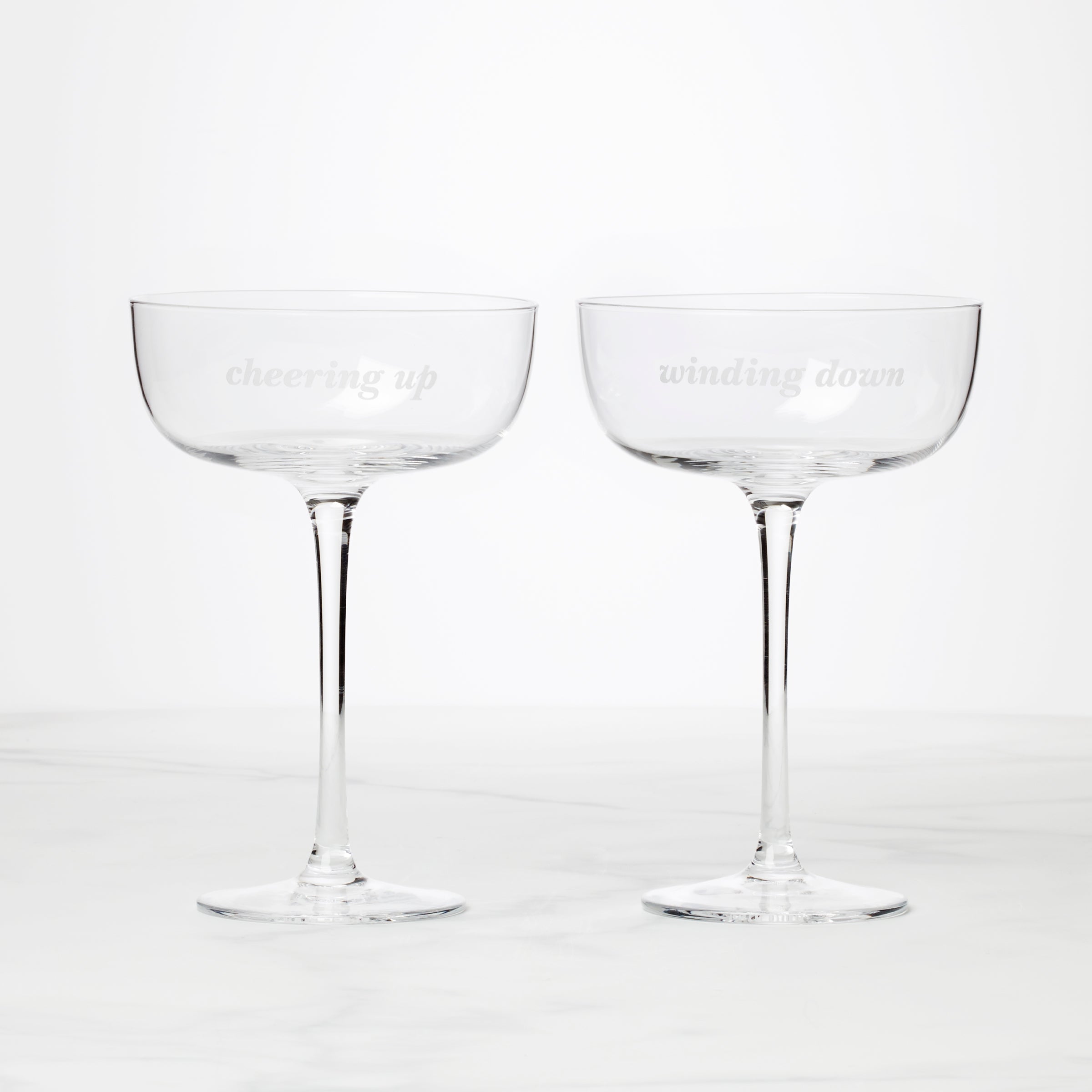 Lenox Heritage Lenox Heritage Winding Down & Cheering Up Coupe Glasses, Set of 2