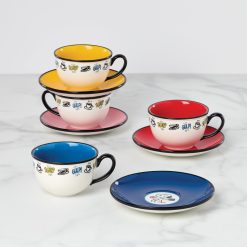 Lenox Heritage Lenox Heritage Chef Snoopy Tea Cup & Saucers, Set of 4