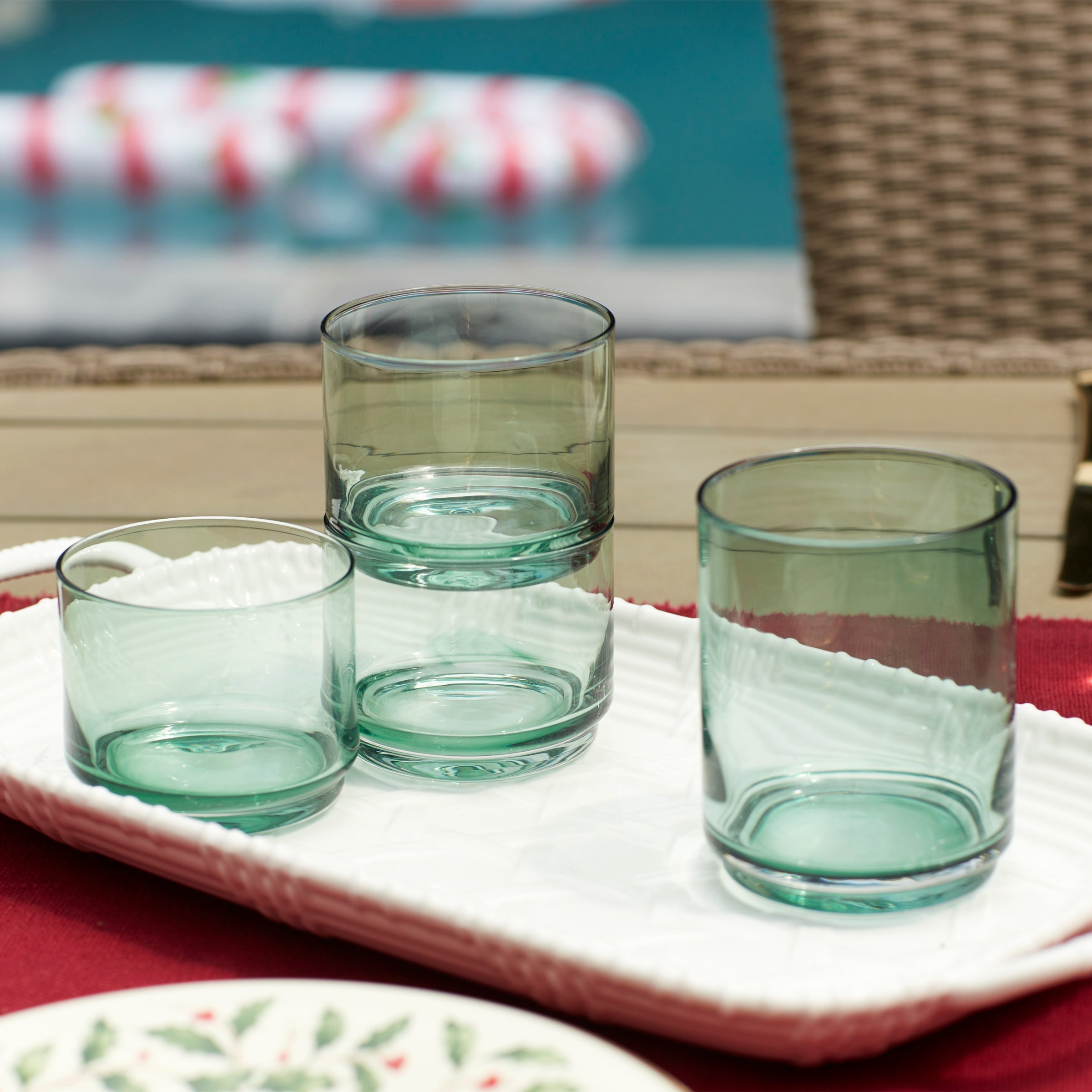 Lenox Heritage Lenox Heritage Tuscany Classics Stackable Green Tall Glasses, Set of 4 - Image 7