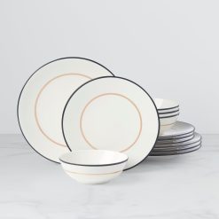 Lenox Heritage Lenox Heritage Make It Pop Black & Gold 12-Piece Dinnerware Set