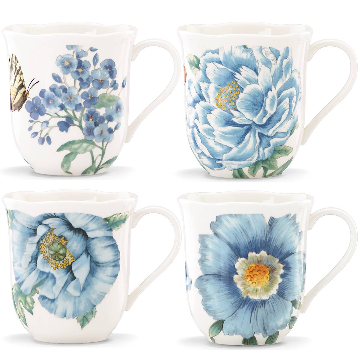 Lenox Heritage Lenox Heritage Butterfly Meadow Blue Mugs, Set of 4 - Image 2