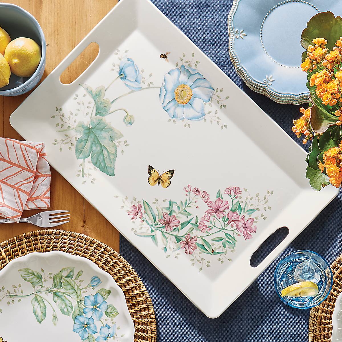 Lenox Heritage Lenox Heritage Butterfly Meadow Melamine Handled Tray - Image 4