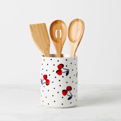 Lenox Heritage Lenox Heritage Vintage Cherry Dot 4-Piece Utensil Crock Set