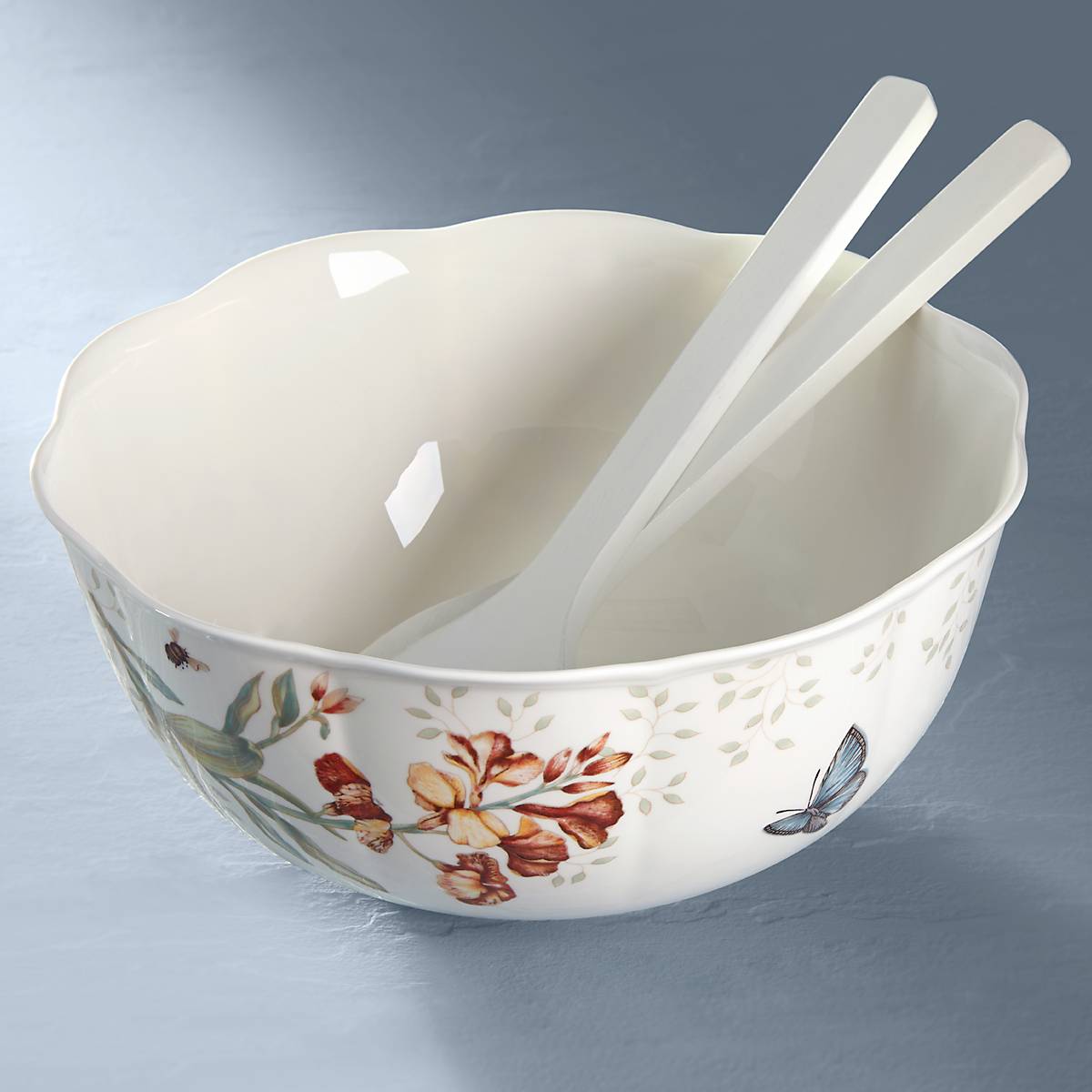 Lenox Heritage Lenox Heritage Butterfly Meadow Salad Bowl & Servers - Image 4