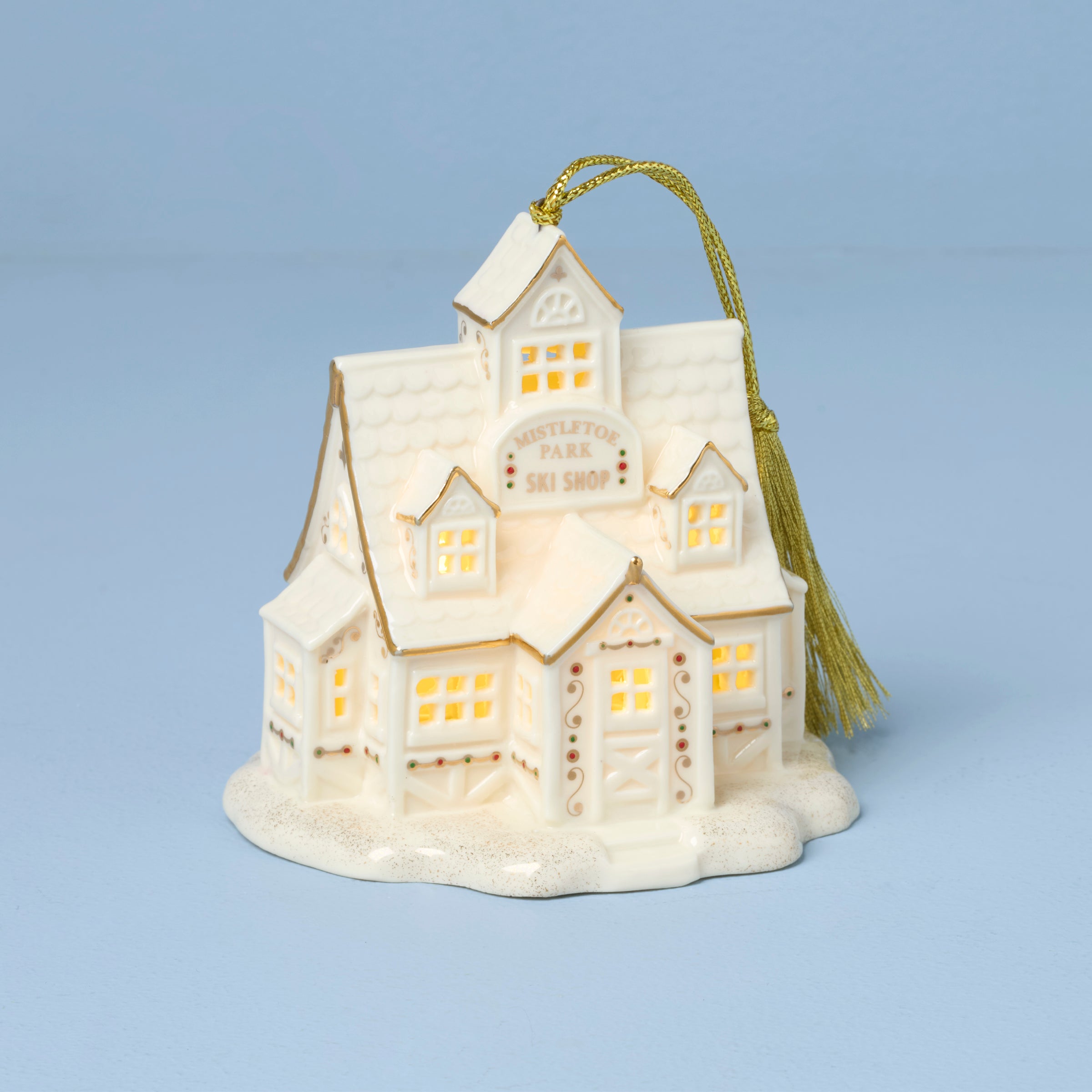 Lenox Heritage Lenox Heritage Mistletoe Park Ski Shop Lit Ornament - Image 2