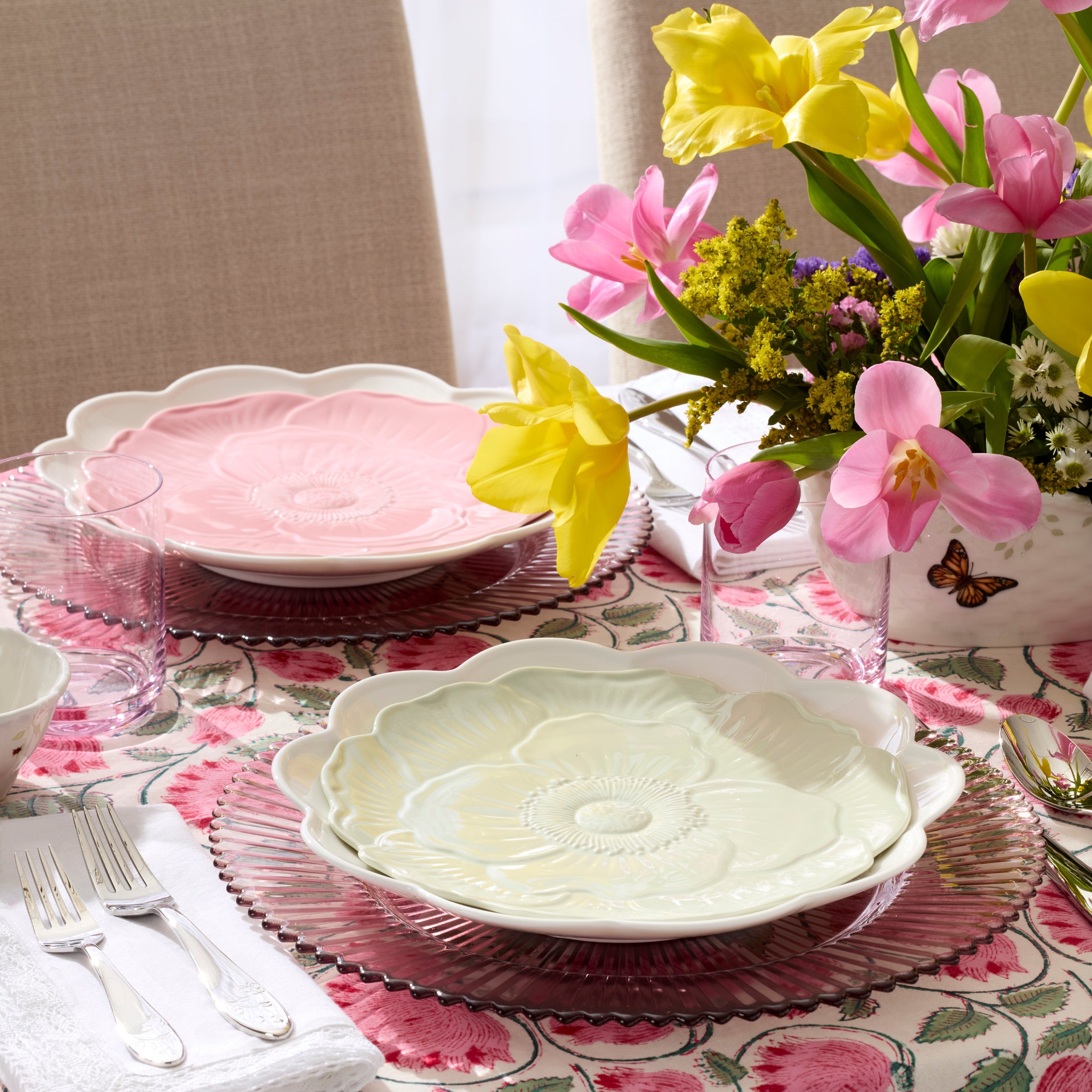 Lenox Heritage Lenox Heritage Butterfly Meadow Floral Pink Accent Plates, Set of 4 - Image 3