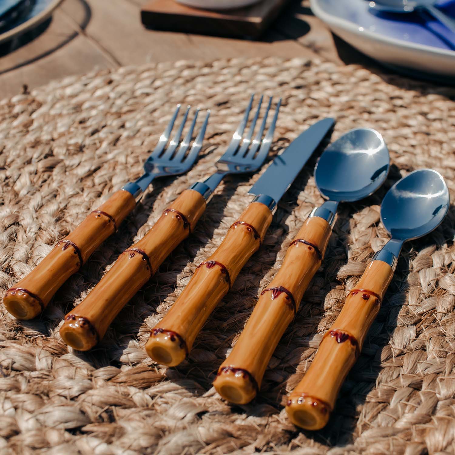 Lenox Heritage Lenox Heritage Bamboo Plastic Handle 20-Piece Flatware Set - Image 7