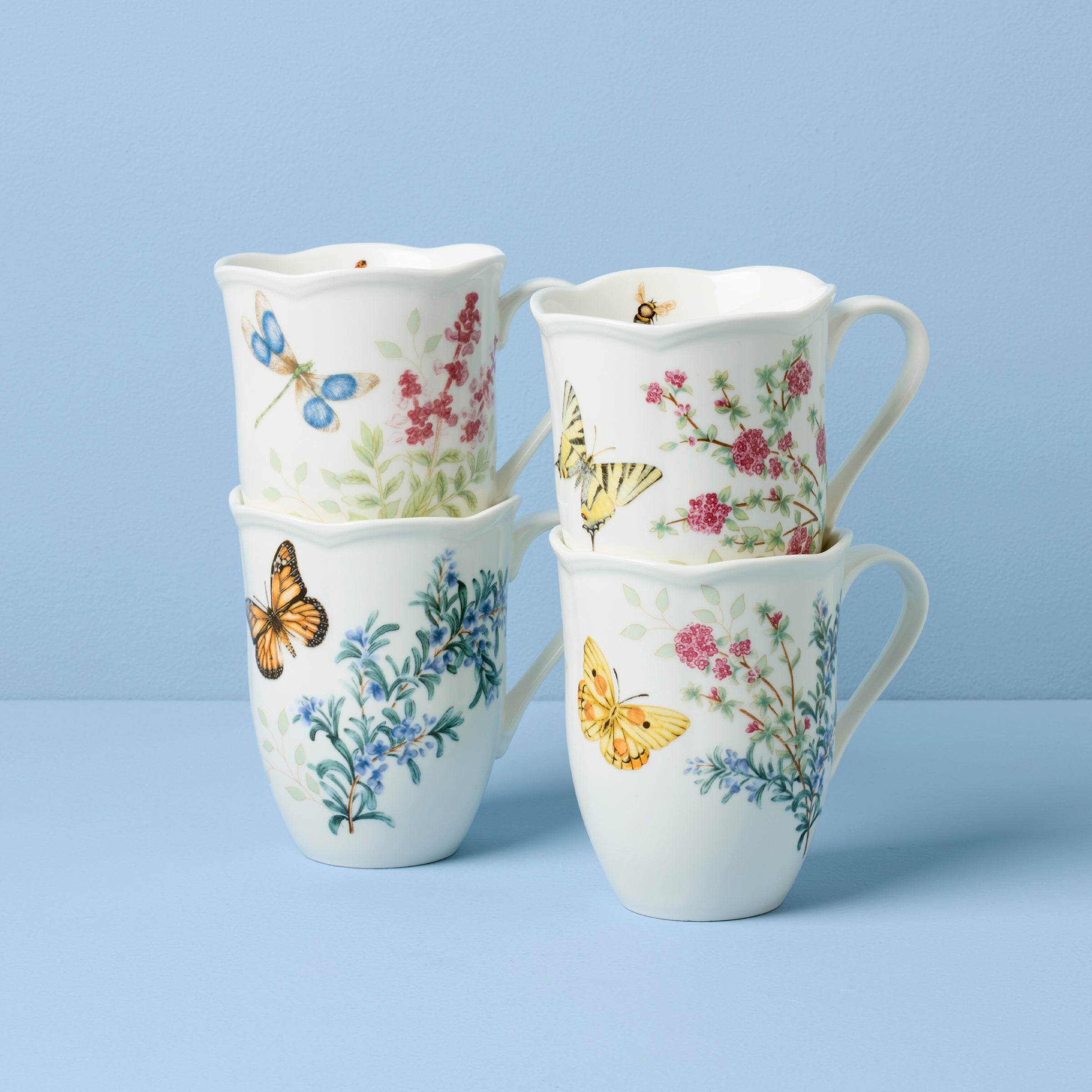 Lenox Heritage Lenox Heritage Butterfly Meadow Herbs Mugs, Set of 4