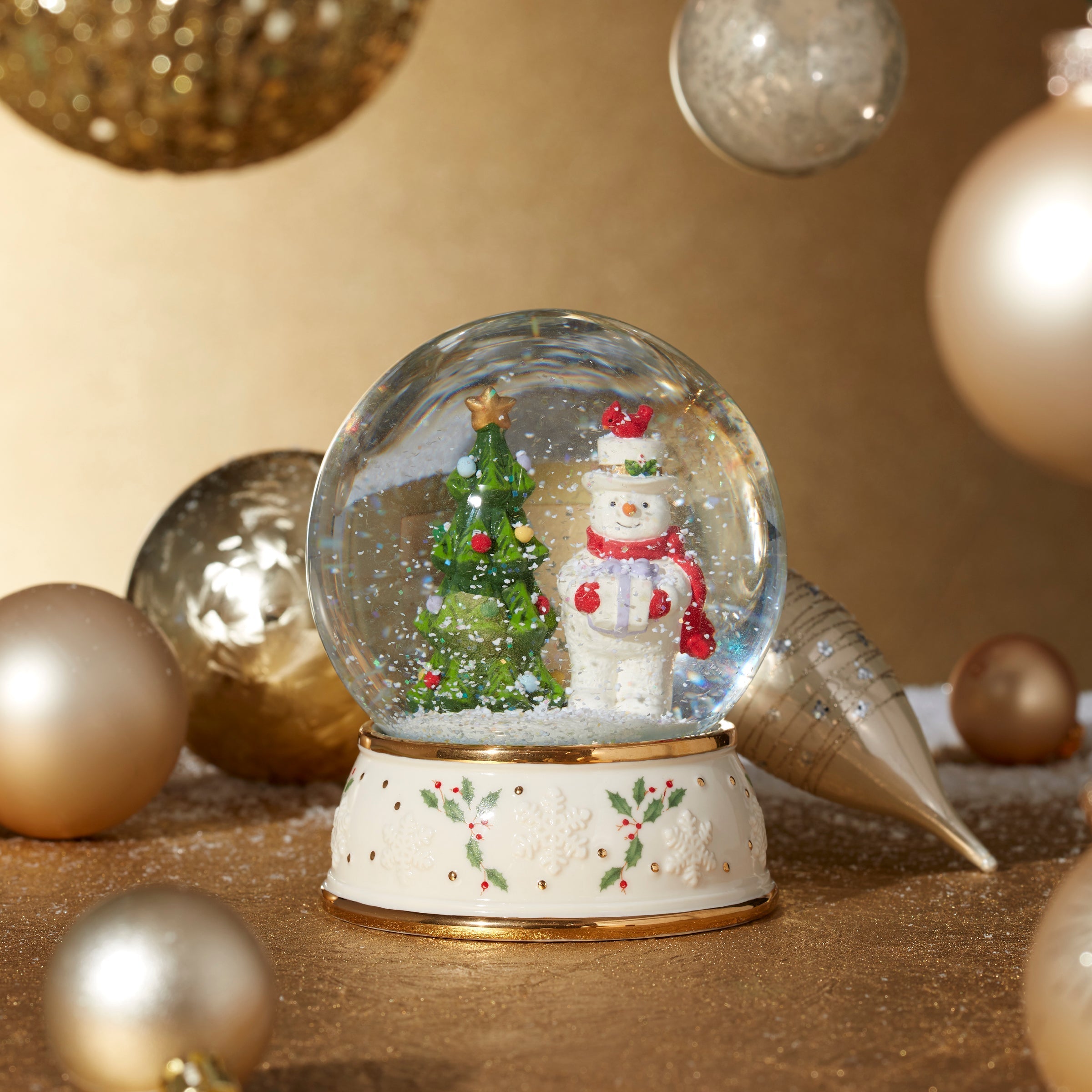 Lenox Heritage Lenox Heritage Happy Holly Days Snow Globe - Image 2