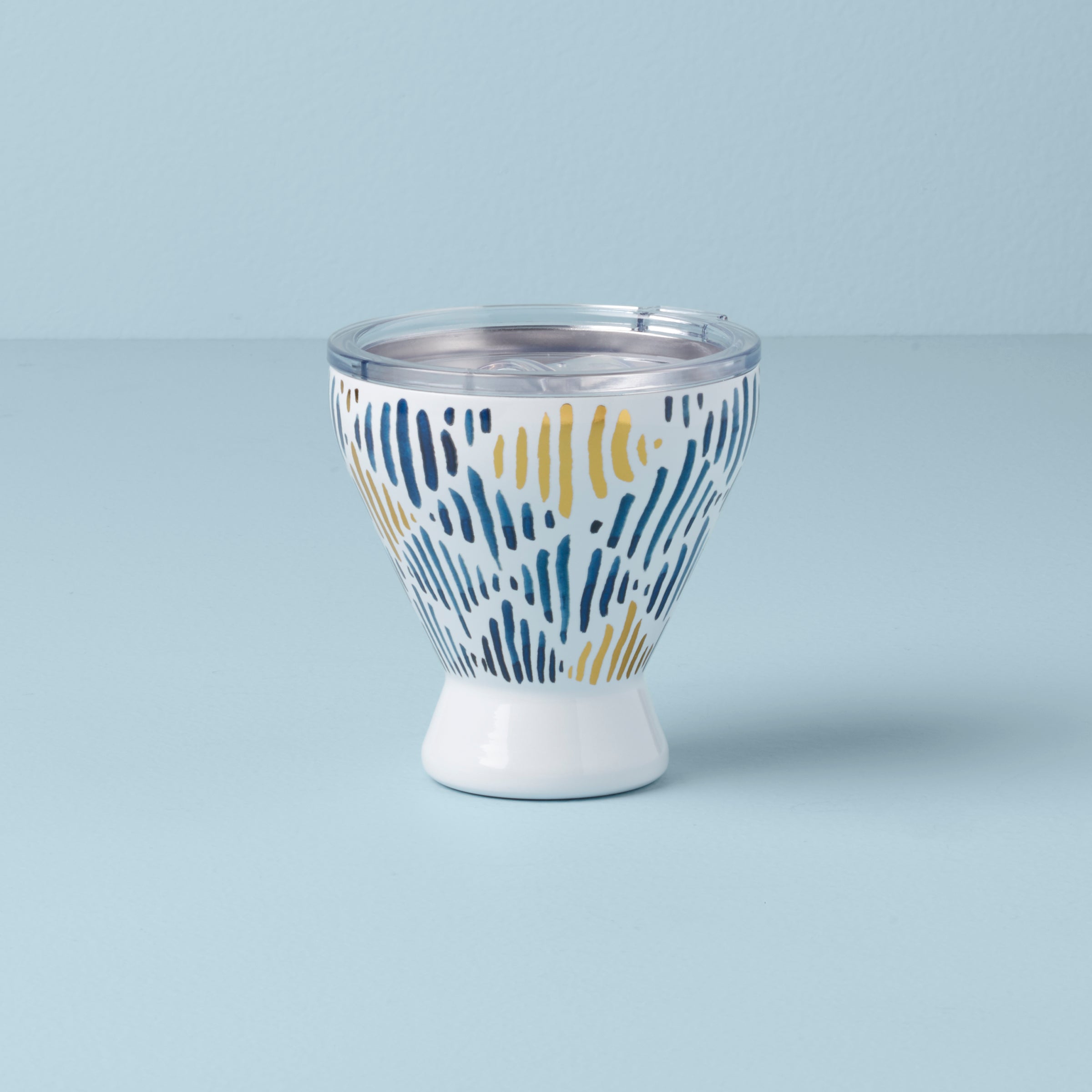 Lenox Heritage Lenox Heritage Blue Bay Ikat Stainless Steel Cocktail Tumbler