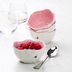 Alternative view of Lenox Heritage Lenox Heritage Butterfly Meadow Floral Pink Dessert Bowls, Set of 4