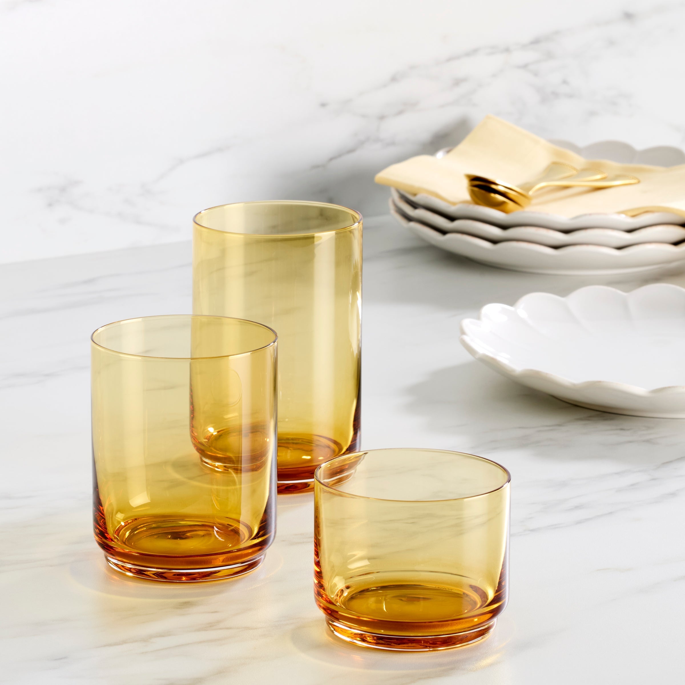 Lenox Heritage Lenox Heritage Tuscany Classics Stackable Amber Coolers, Set of 4 - Image 3