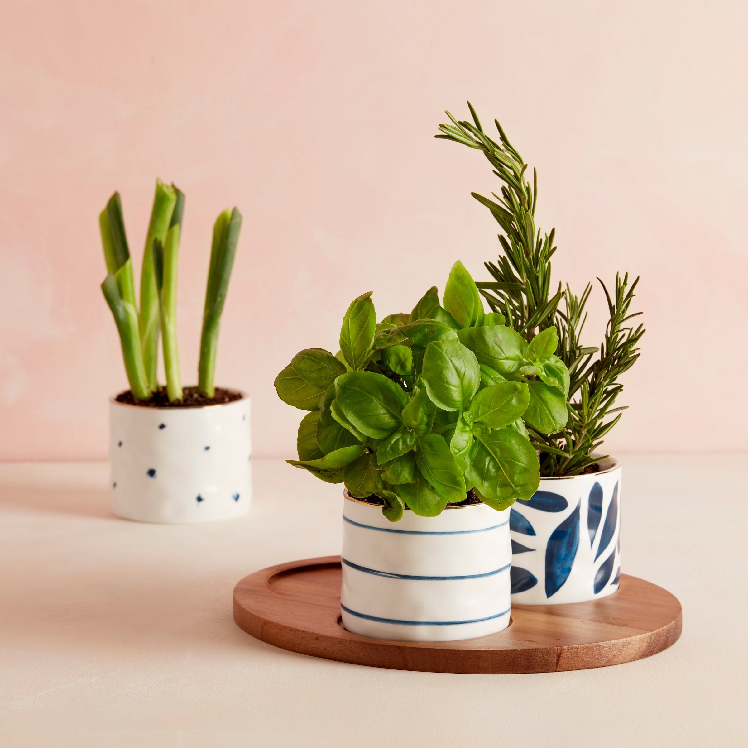 Lenox Heritage Lenox Heritage Blue Bay Snack Bowls with Wood Tray, Set of 3 - Image 3