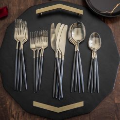Alternative view of Lenox Heritage Lenox Heritage Gaze Black Champagne Satin 20-Piece Flatware Set