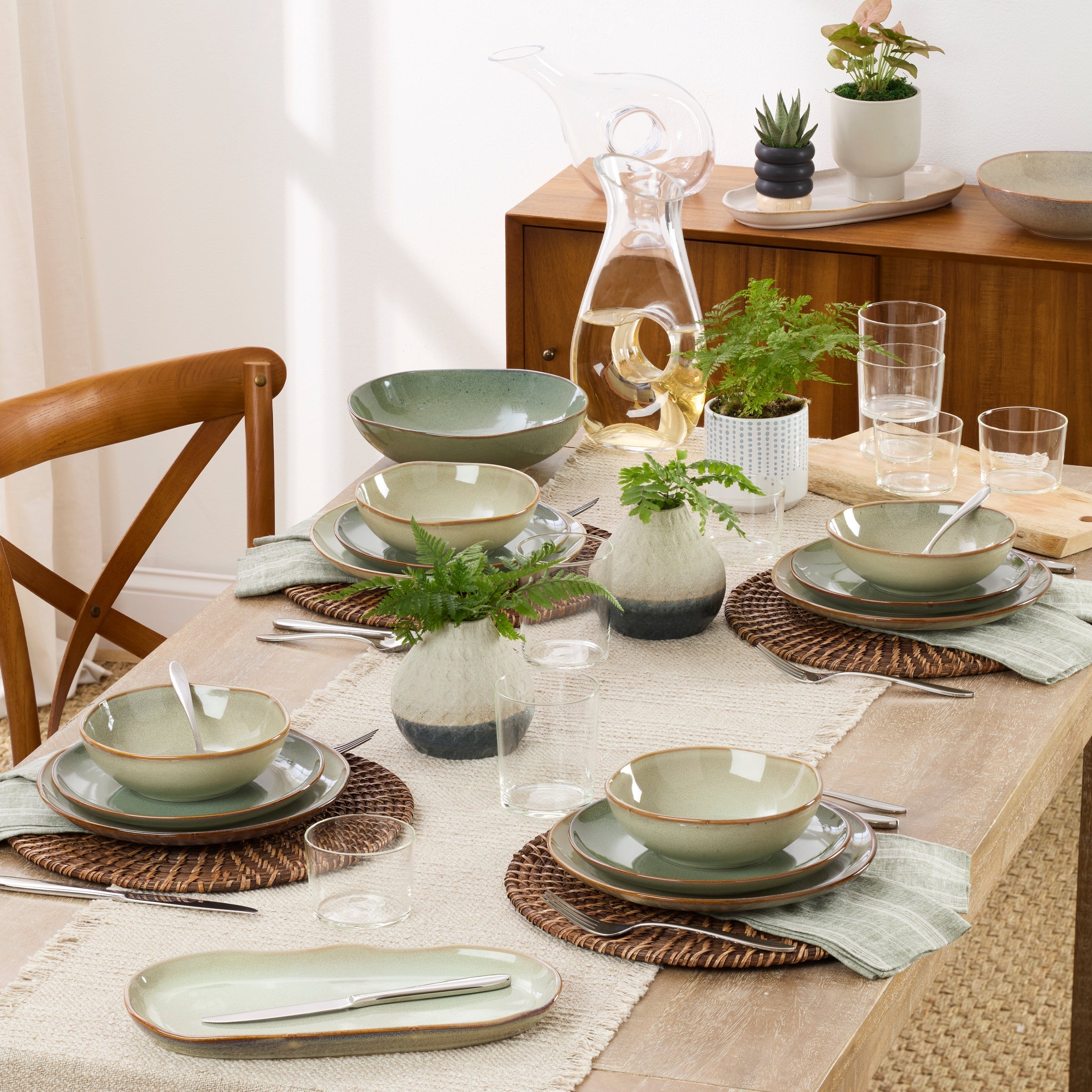Lenox Heritage Lenox Heritage Organic Shades Sage Green 12-Piece Dinnerware Set - Image 2