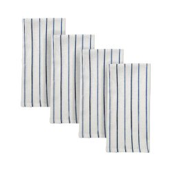 Lenox Heritage Lenox Heritage Blue Bay Stripe Dinner Napkins, Set of 4