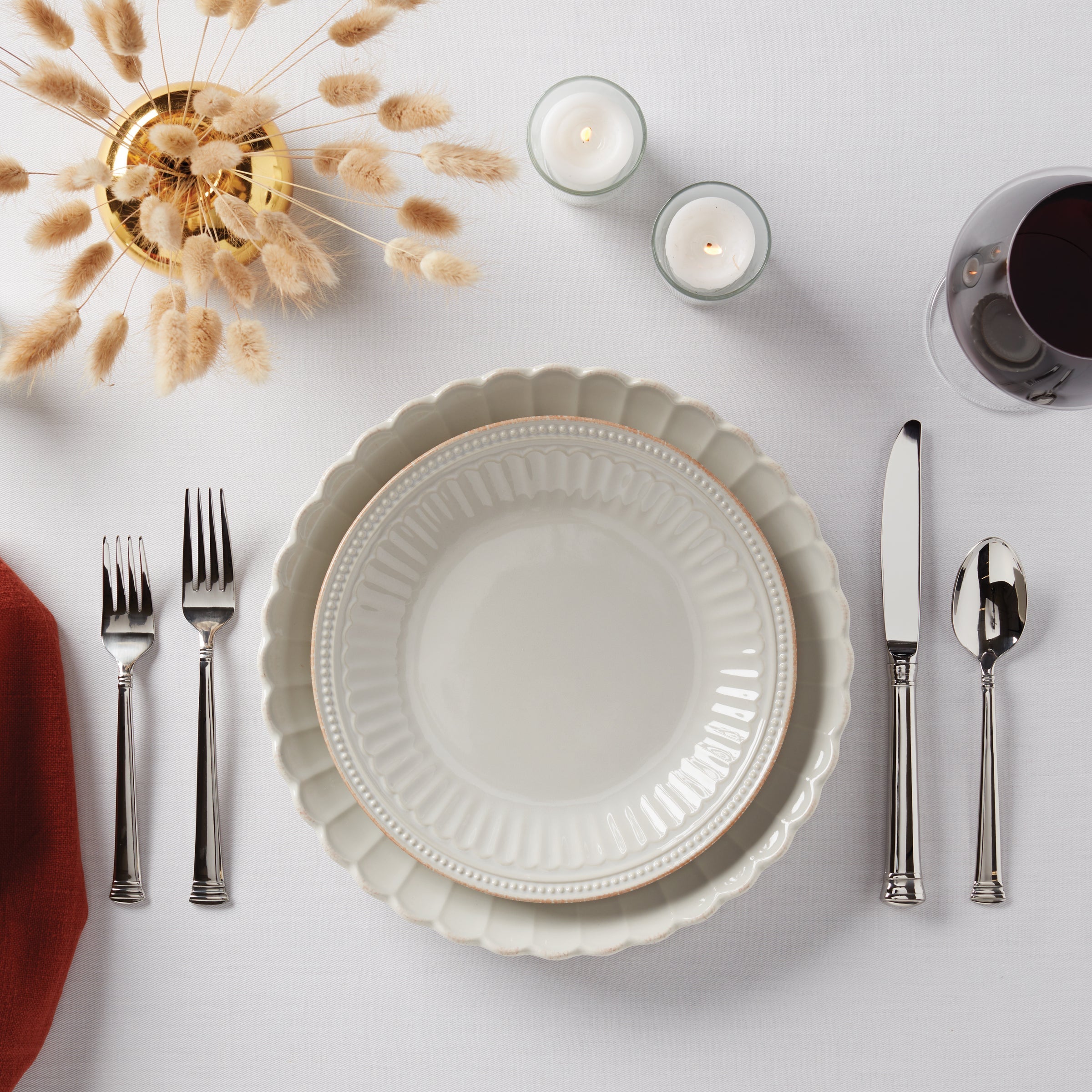 Lenox Heritage Lenox Heritage French Perle Scallop White Dinner Plates, Set of 4 - Image 8