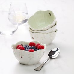 Alternative view of Lenox Heritage Lenox Heritage Butterfly Meadow Floral Green Dessert Bowls, Set of 4