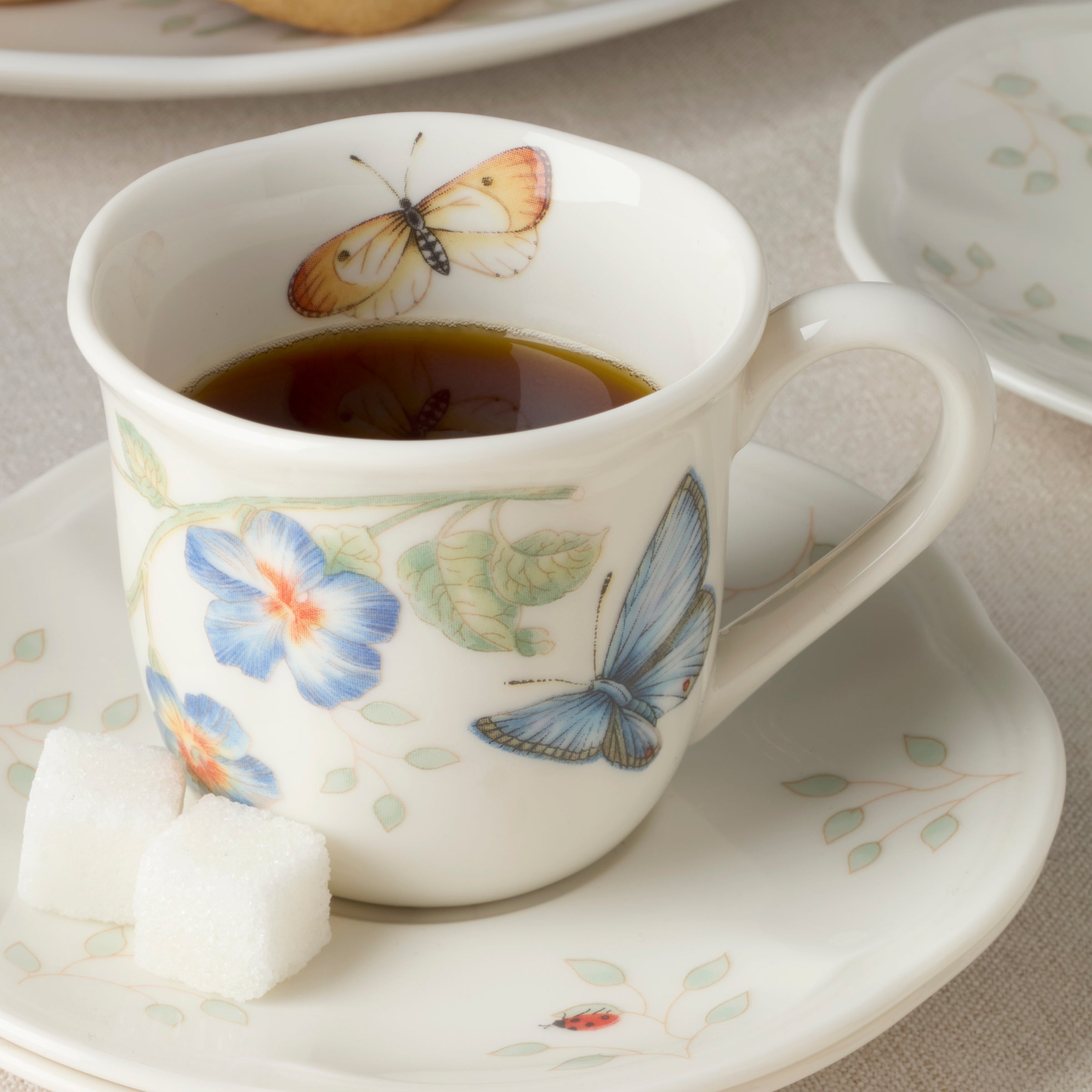Lenox Heritage Lenox Heritage Butterfly Meadow Espresso Cup & Saucers, Set of 4 - Image 4