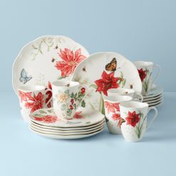 Lenox Heritage Lenox Heritage Butterfly Meadow Holiday 18-Piece Dinnerware Set