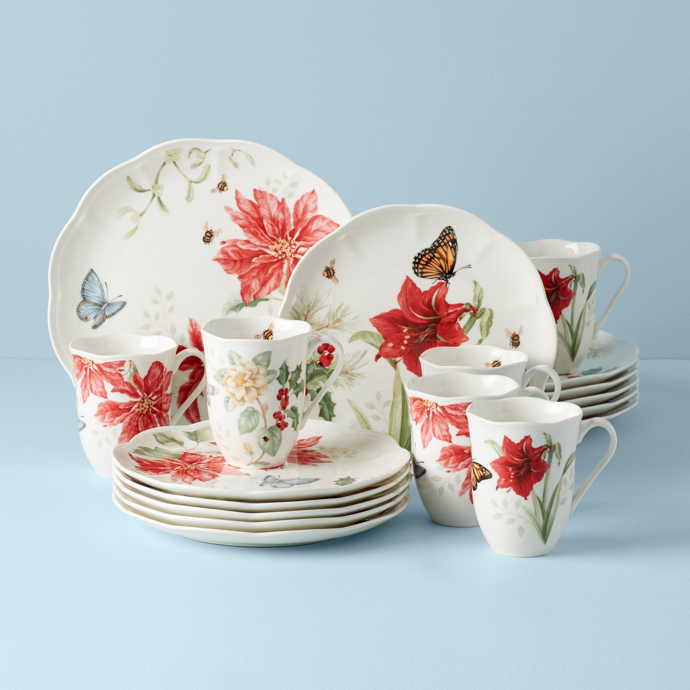 Lenox Heritage Lenox Heritage Butterfly Meadow Holiday 18-Piece Dinnerware Set