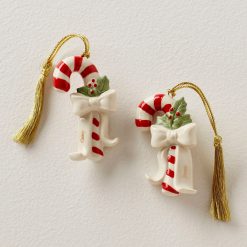 Lenox Heritage Lenox Heritage Personalized Candycane 2-Piece Ornament Set