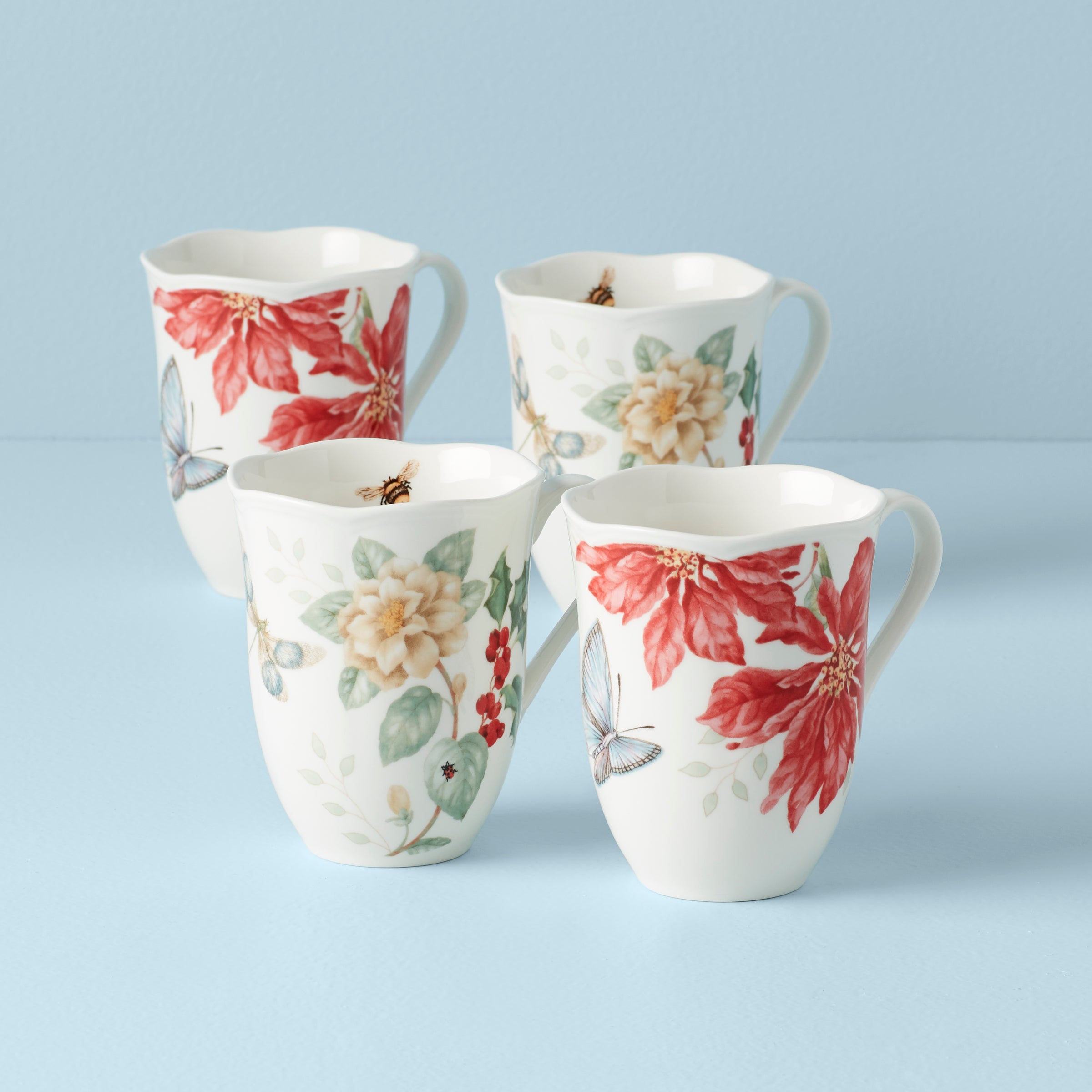 Lenox Heritage Lenox Heritage Butterfly Meadow Holiday Mugs, Set of 4