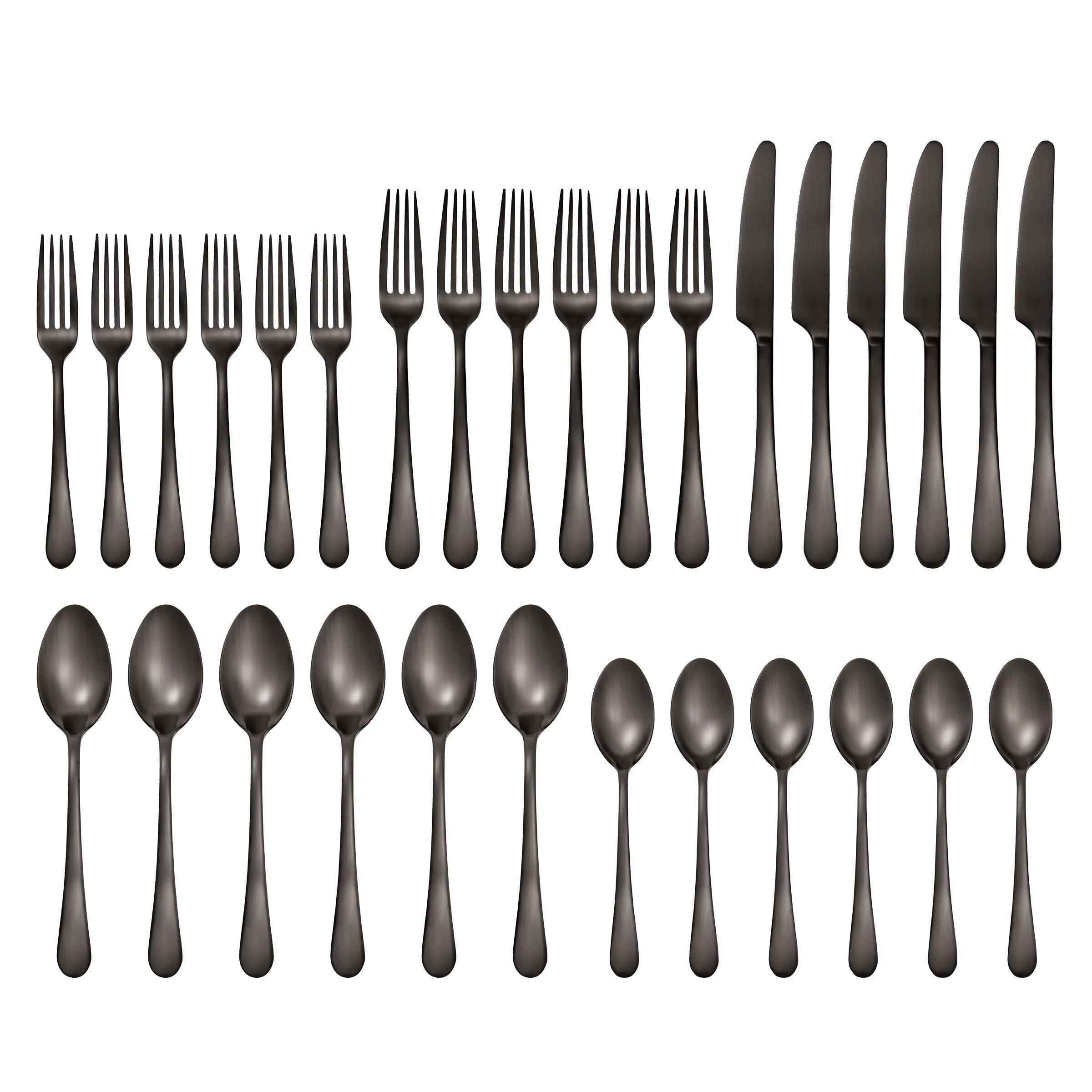 Lenox Heritage Lenox Heritage Mirabella Gunmetal Satin 30-Piece Flatware Set - Image 2