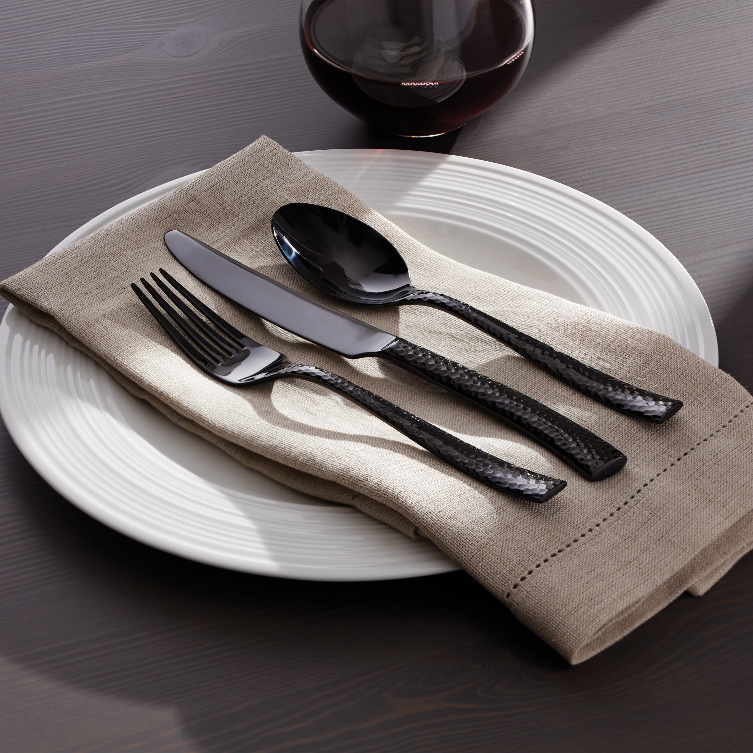 Lenox Heritage Lenox Heritage Paris Hammered Gunmetal Titanium 20-Piece Flatware Set - Image 2