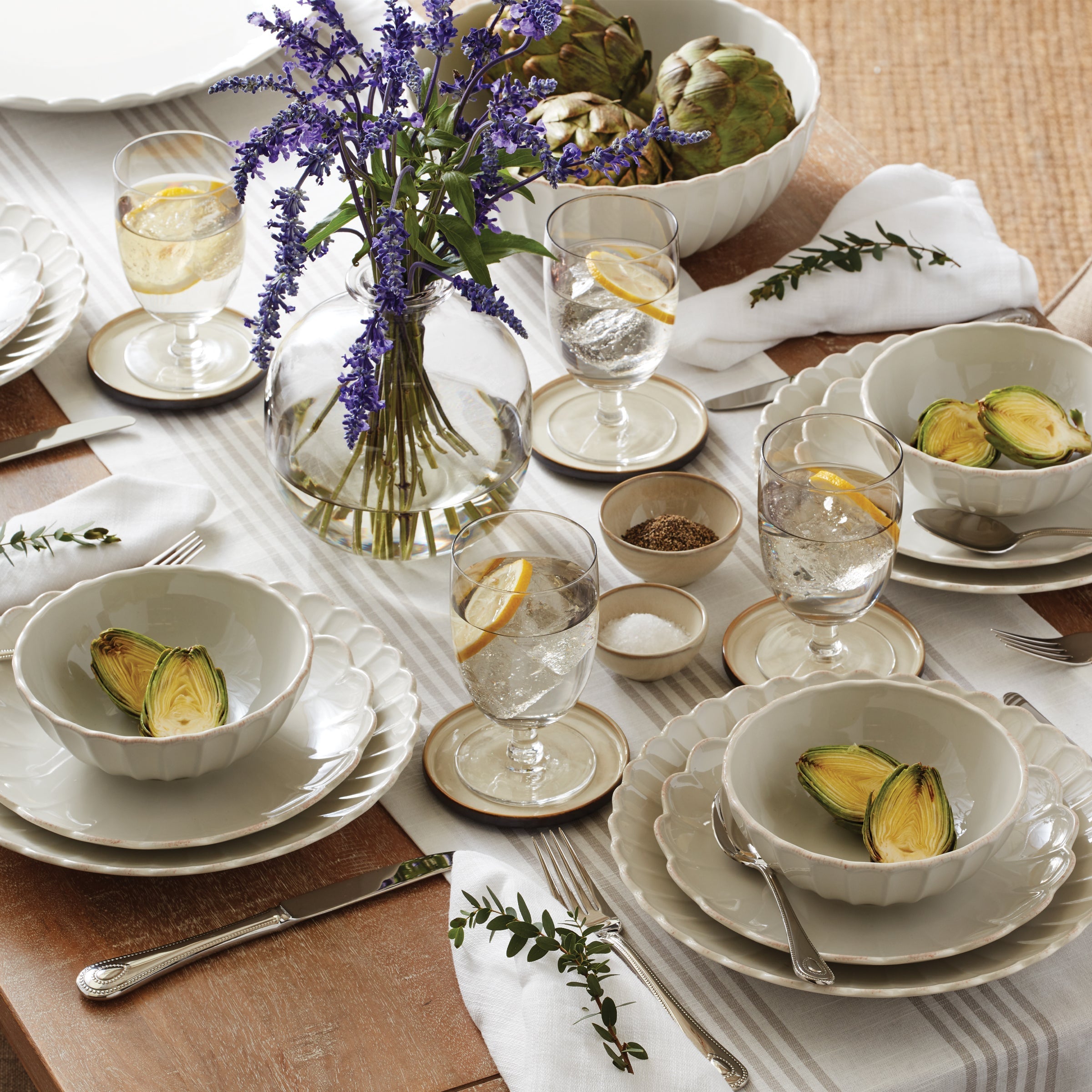 Lenox Heritage Lenox Heritage French Perle Scallop White Dinner Plates, Set of 4 - Image 12