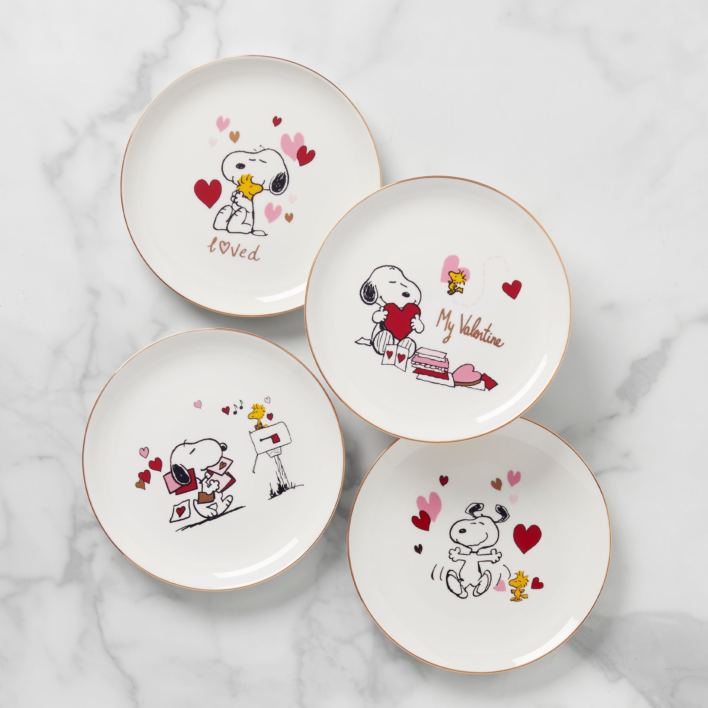 Lenox Heritage Lenox Heritage Snoopy Valentine's Day Accent Plates, Set of 4