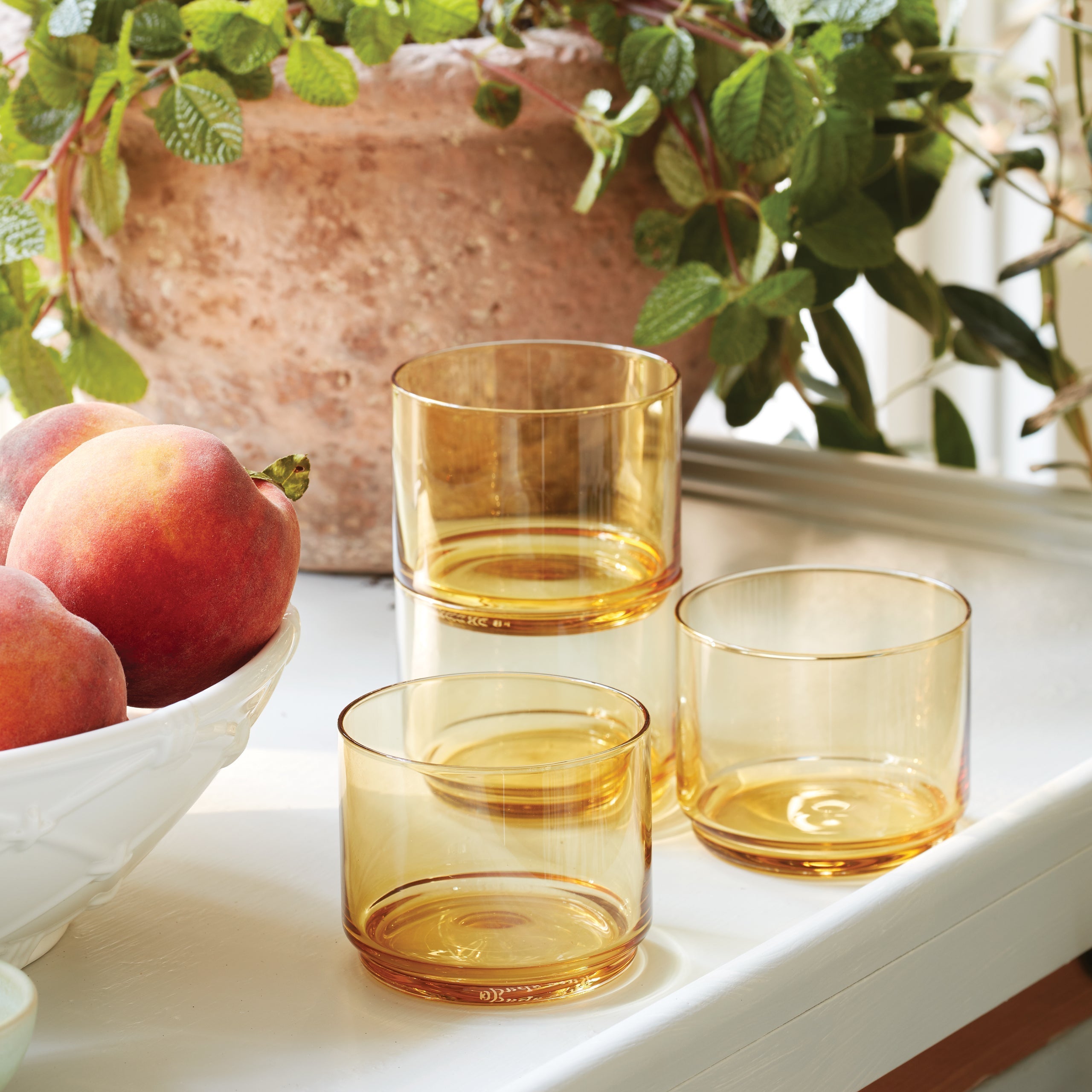 Lenox Heritage Lenox Heritage Tuscany Classics Stackable Amber Short Glasses, Set of 4 - Image 10