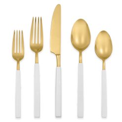 Lenox Heritage Lenox Heritage Marion Gold with White Enamel Handle 5-Piece Place Setting