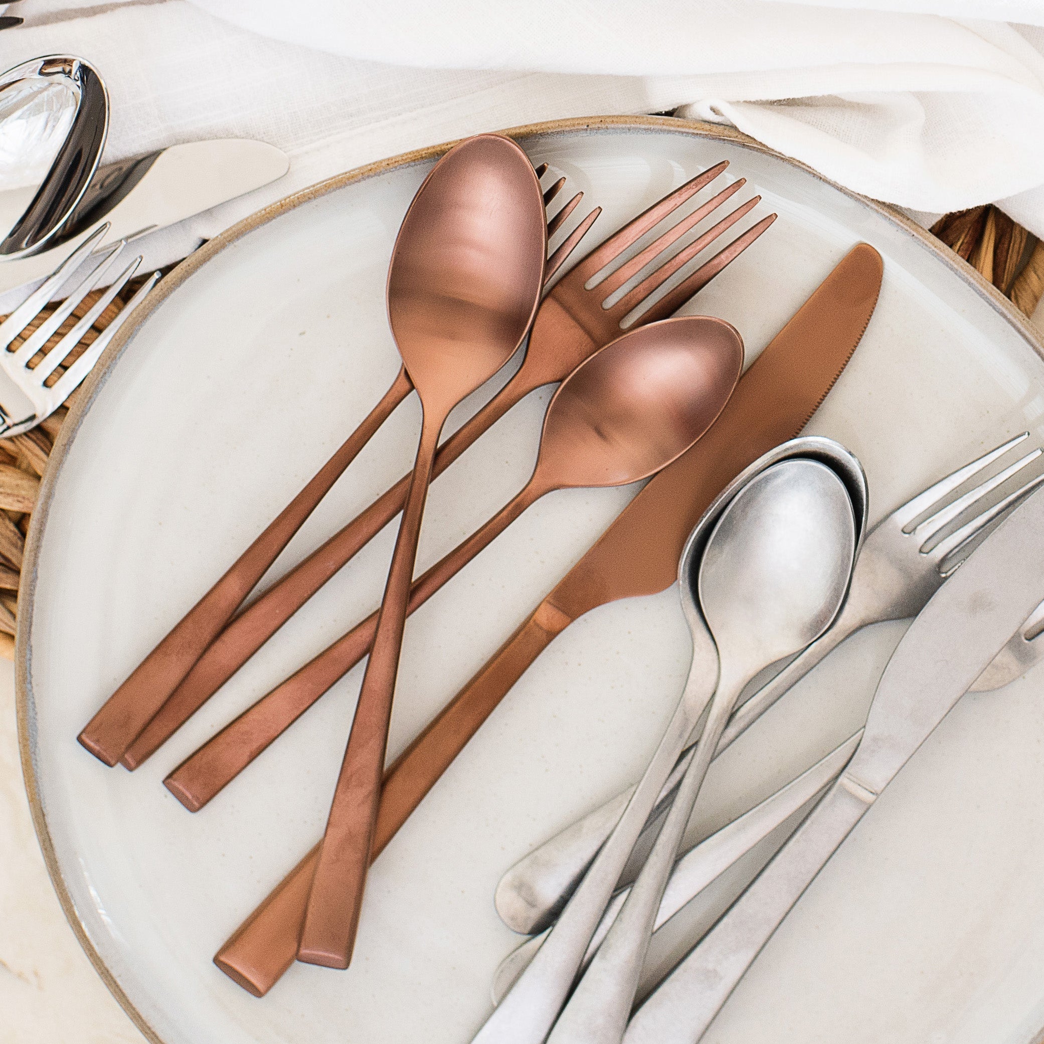 Lenox Heritage Lenox Heritage Marlise Copper Satin 20-Piece Flatware Set - Image 6