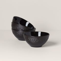 Lenox Heritage Lenox Heritage Chelse Muse Fleur Black All-Purpose Bowls, Set of 4