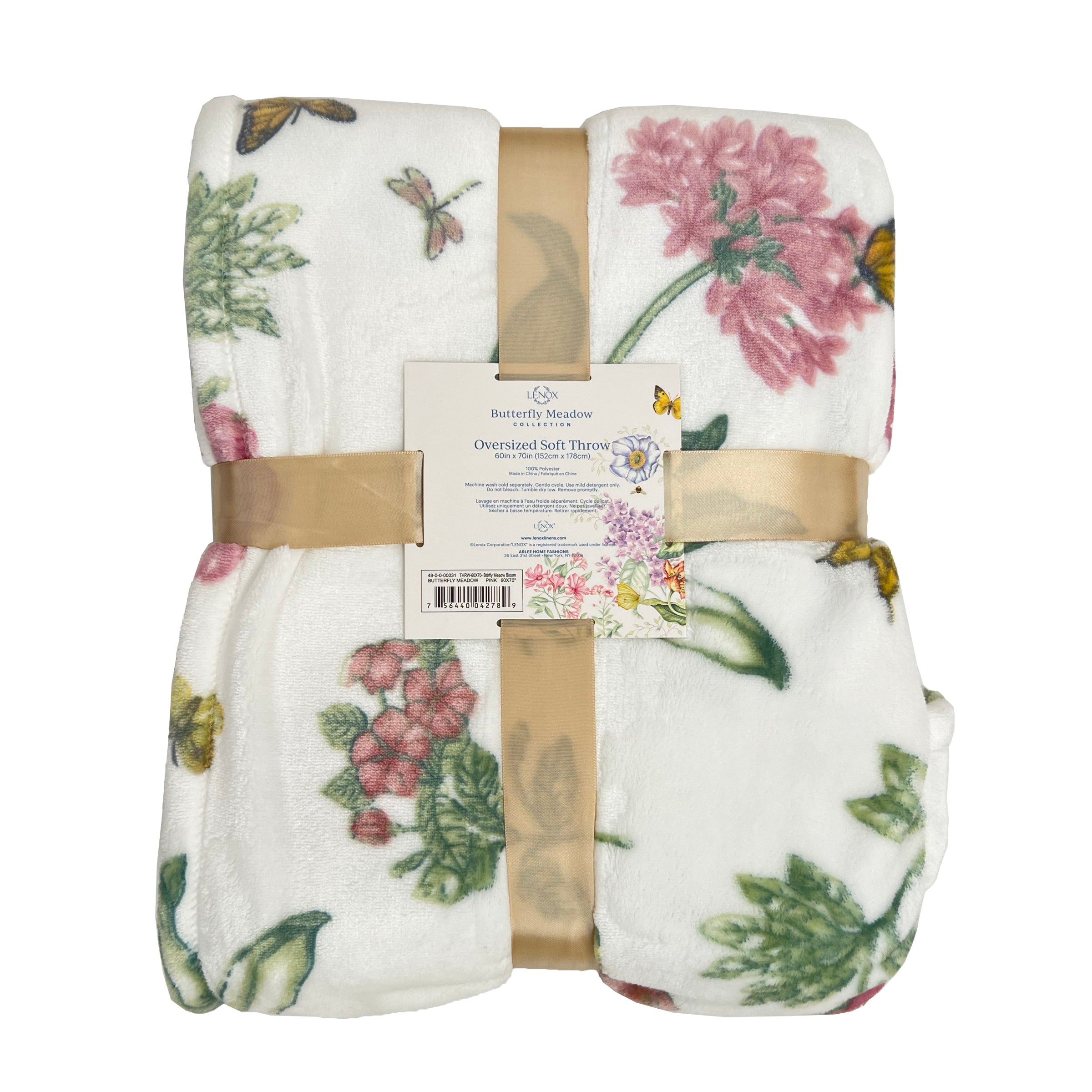 Lenox Heritage Lenox Heritage Butterfly Meadow Bloom Pink Throw Blanket - Image 5