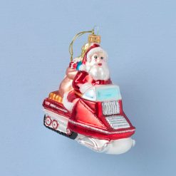 Lenox Heritage Lenox Heritage Retro Blown Glass Santa on Snowmobile Ornament