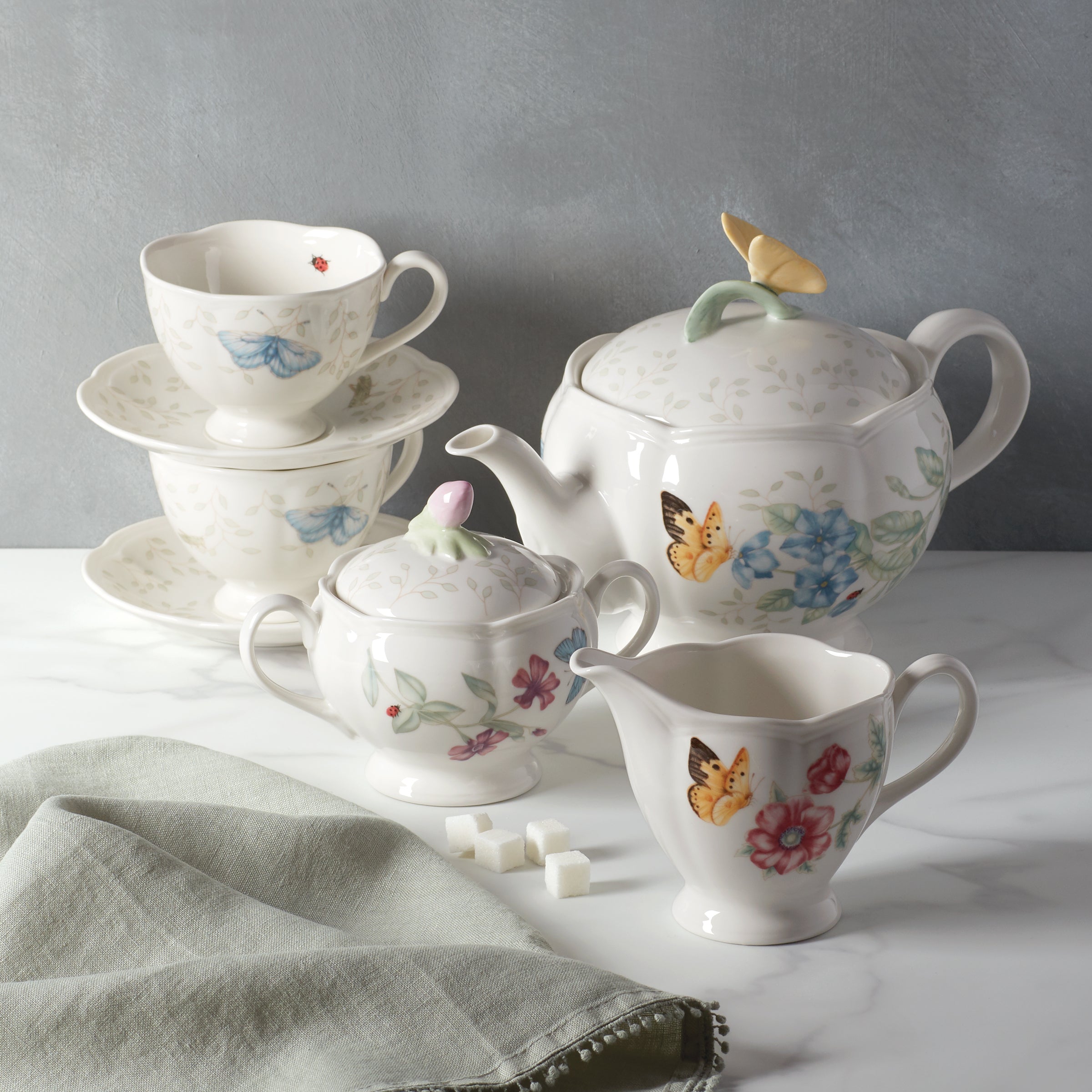 Lenox Heritage Lenox Heritage Butterfly Meadow 9-Piece Tea Set - Image 5