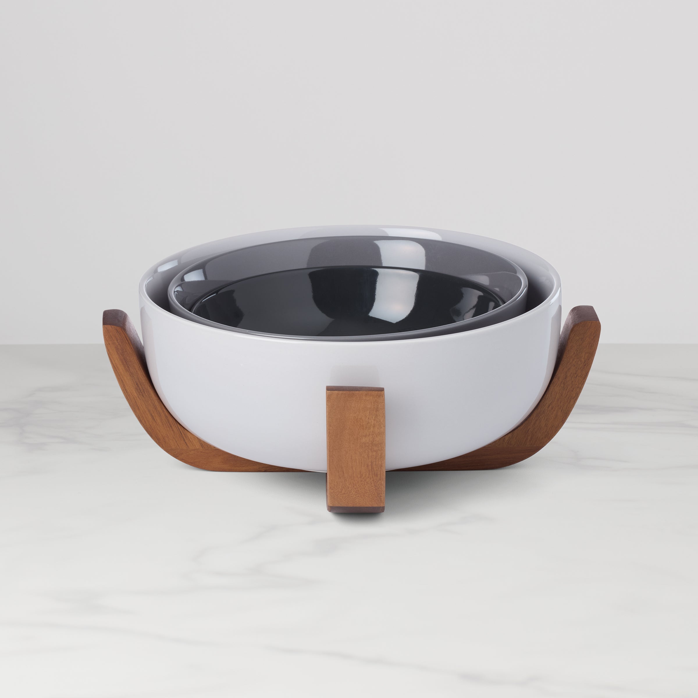 Lenox Heritage Lenox Heritage 24 Seven Pumice 3-Piece Nesting Bowl Set with Wood Stand