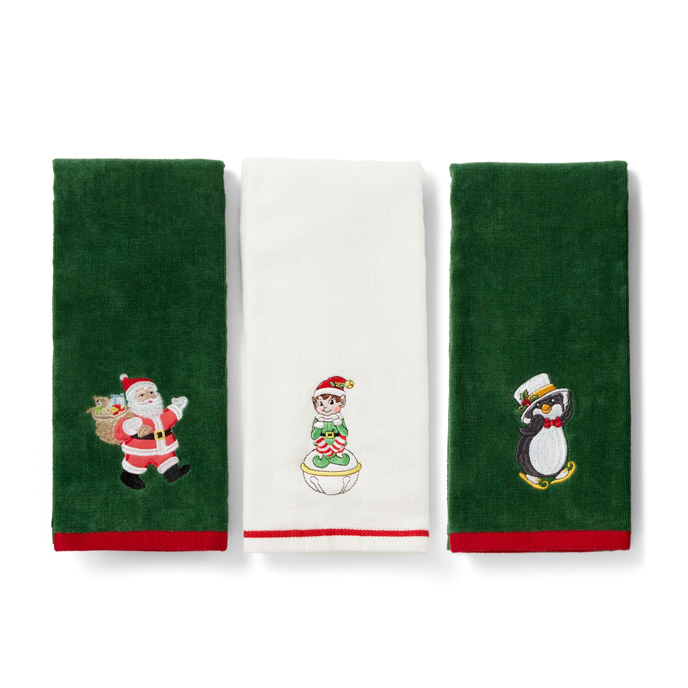 Lenox Heritage Lenox Heritage Holiday Elf, Santa & Penguin Kitchen Towels, Set of 3