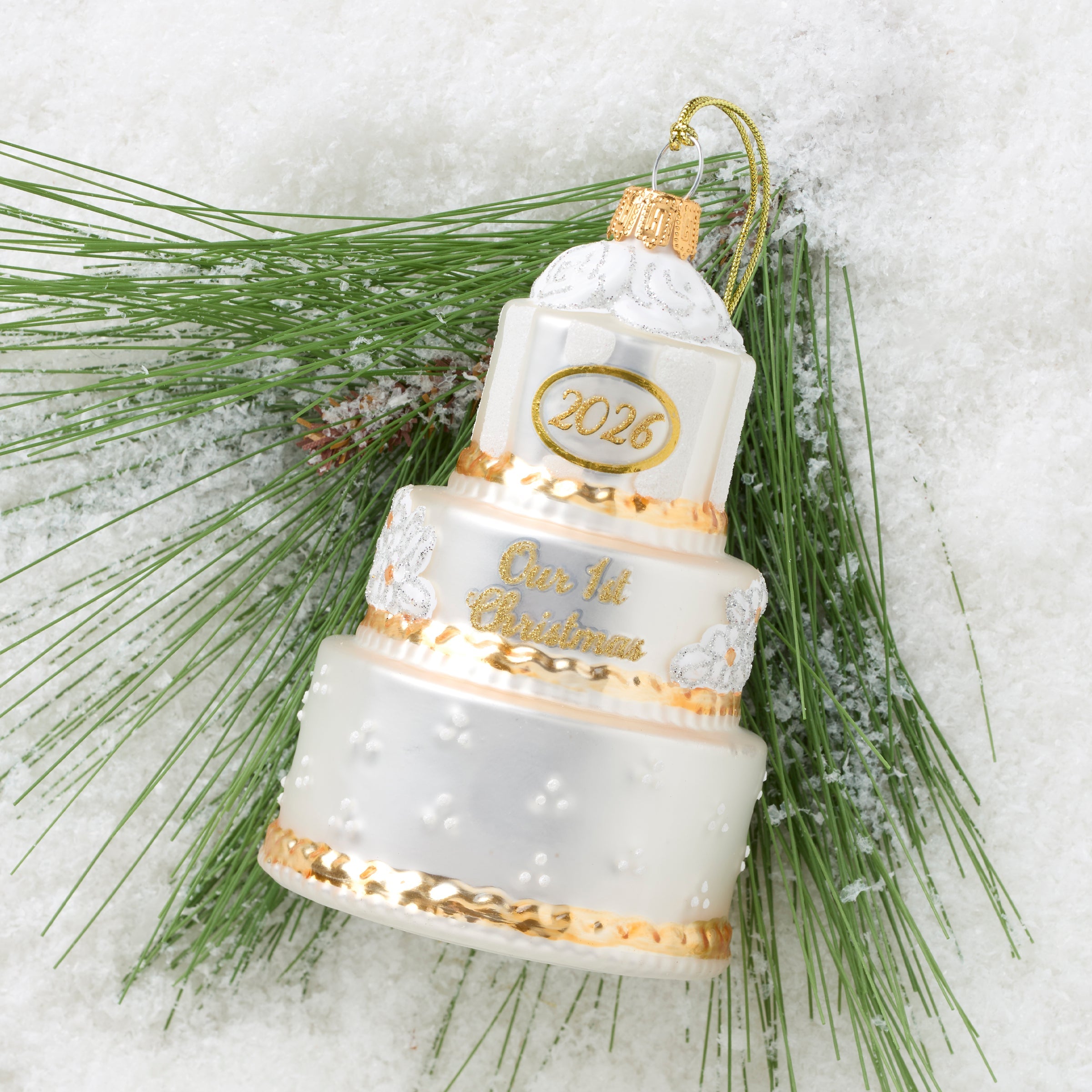 Lenox Heritage Lenox Heritage 2026 Retro Blown Glass Our 1st Christmas Wedding Ornament - Image 3