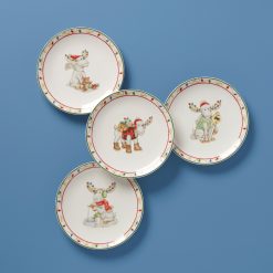 Lenox Heritage Lenox Heritage Merry Marcel Moose 4-Piece Dessert Plate Set