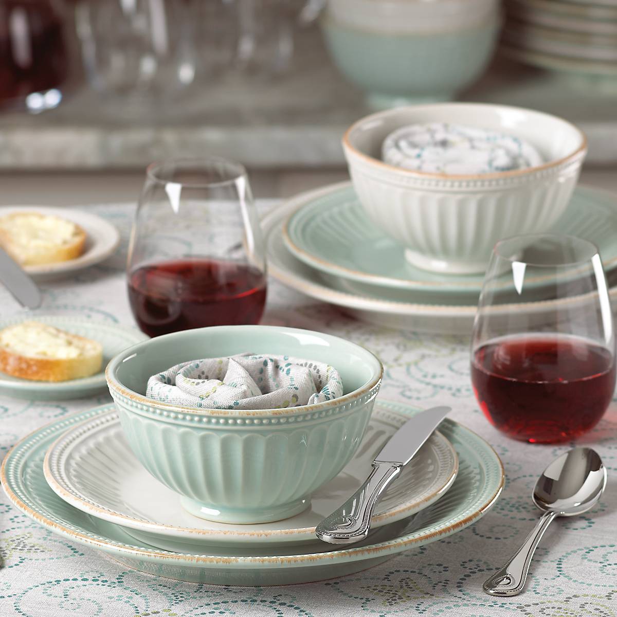 Lenox Heritage Lenox Heritage French Perle Groove Ice Blue 4-Piece Place Setting - Image 9