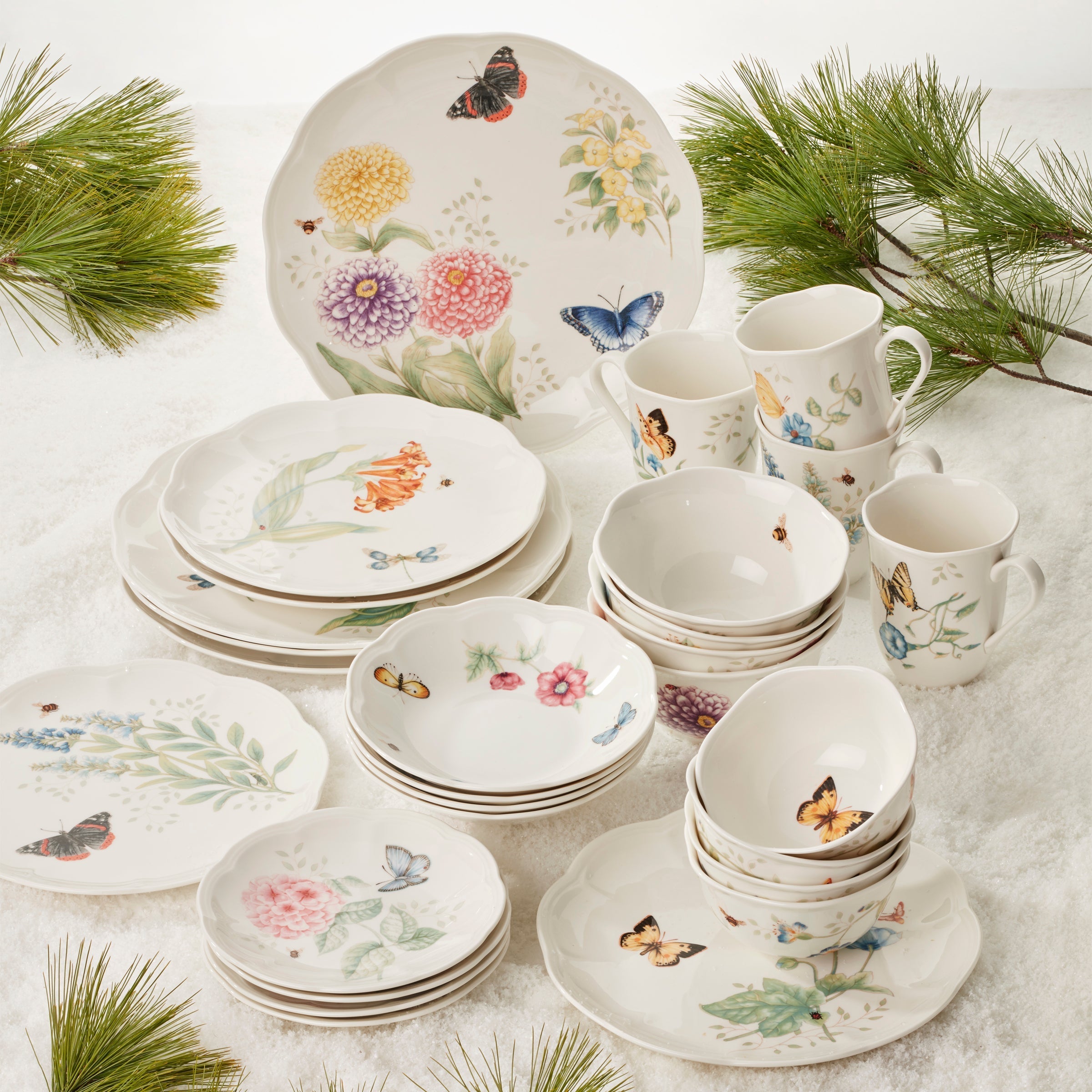 Lenox Heritage Lenox Heritage Butterfly Meadow 28-Piece Dinnerware Set - Image 10